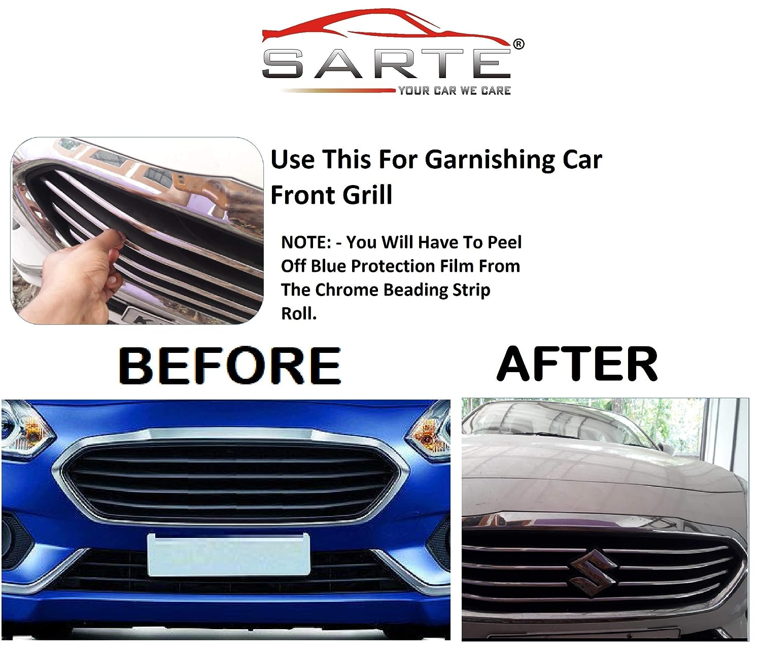 LOWRENCE 10 mm Side Window Chrome Beading Roll for -Volkswagen Vento - View 5 of 5