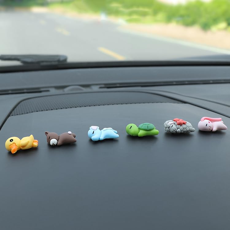 Cute Mini Cartoon Car Decor for Car Dashboard Interior Decoration Accessories Decorative Showpiece for Bike, Scooty, Mirror(6 PCS) - Shop at Colombo Mall