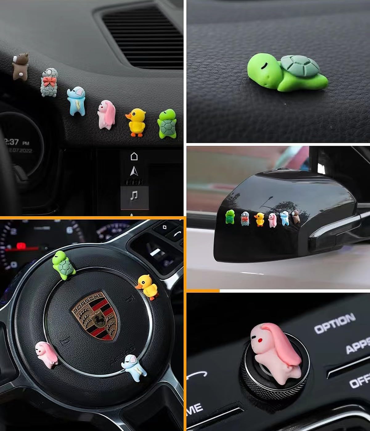 Cute Mini Cartoon Car Decor for Car Dashboard Interior Decoration Accessories Decorative Showpiece for Bike, Scooty, Mirror(6 PCS) - View 4 of 4