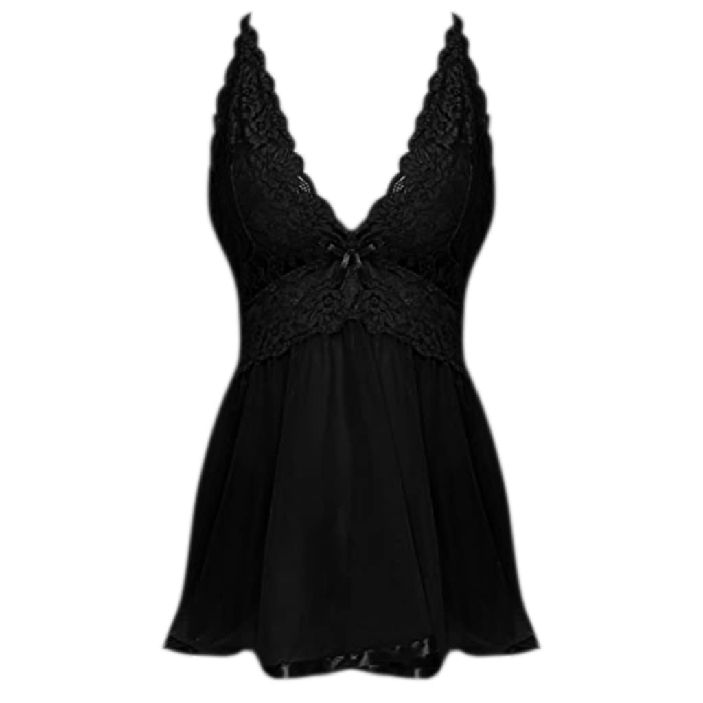 Zibuyu® Babydoll Lingerie Set for Women, Spandex Transparent Sleeping Dress with Panty, V Neck Woman's Lace Lingerie for Honeymoon Special Night Occasion - Related product