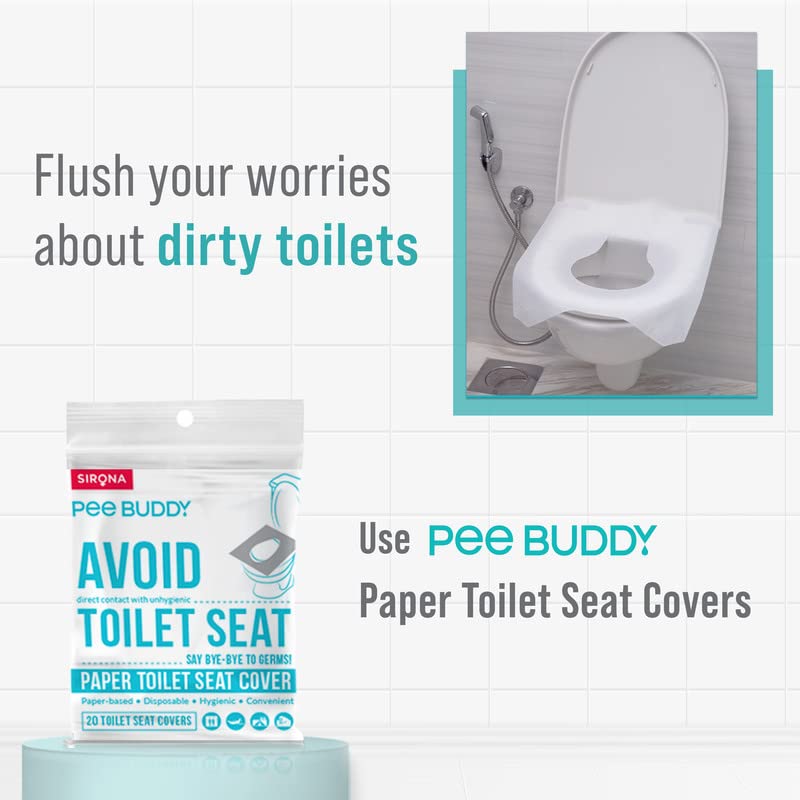 PEE BUDDY Disposable Toilet Seat Covers - 20 Sheets | No Direct Contact with Unhygienic Seats | Easy To Dispose | Nature Friendly | Must Have for Women and Men - View 3 of 4