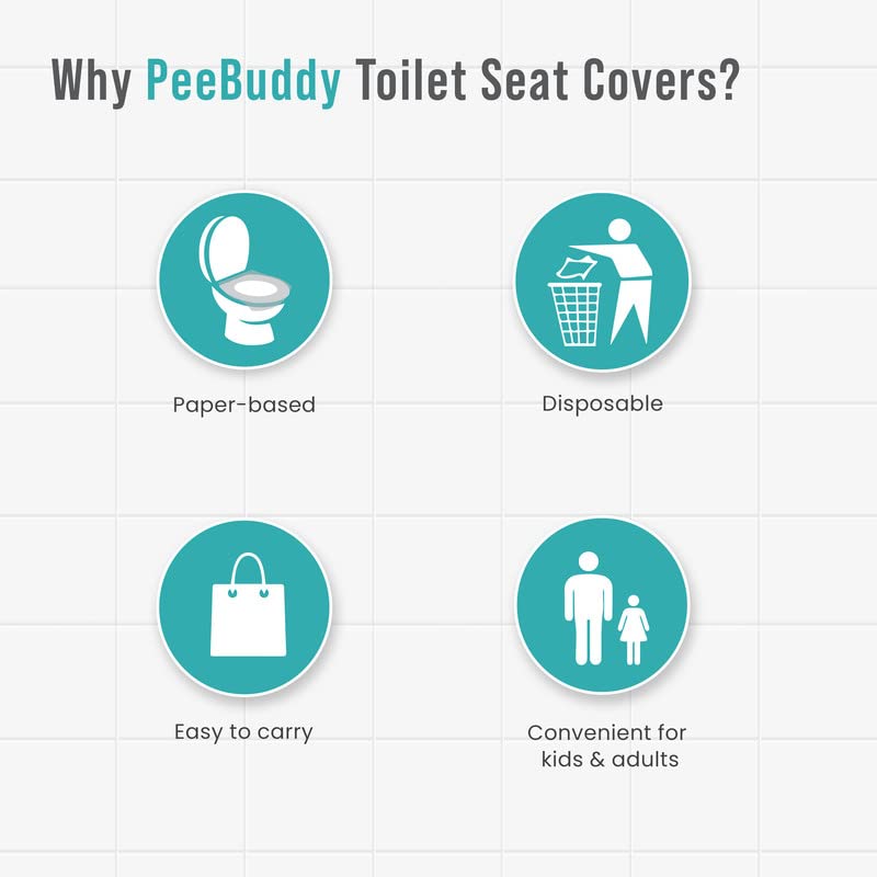 PEE BUDDY Disposable Toilet Seat Covers - 20 Sheets | No Direct Contact with Unhygienic Seats | Easy To Dispose | Nature Friendly | Must Have for Women and Men - View 2 of 4