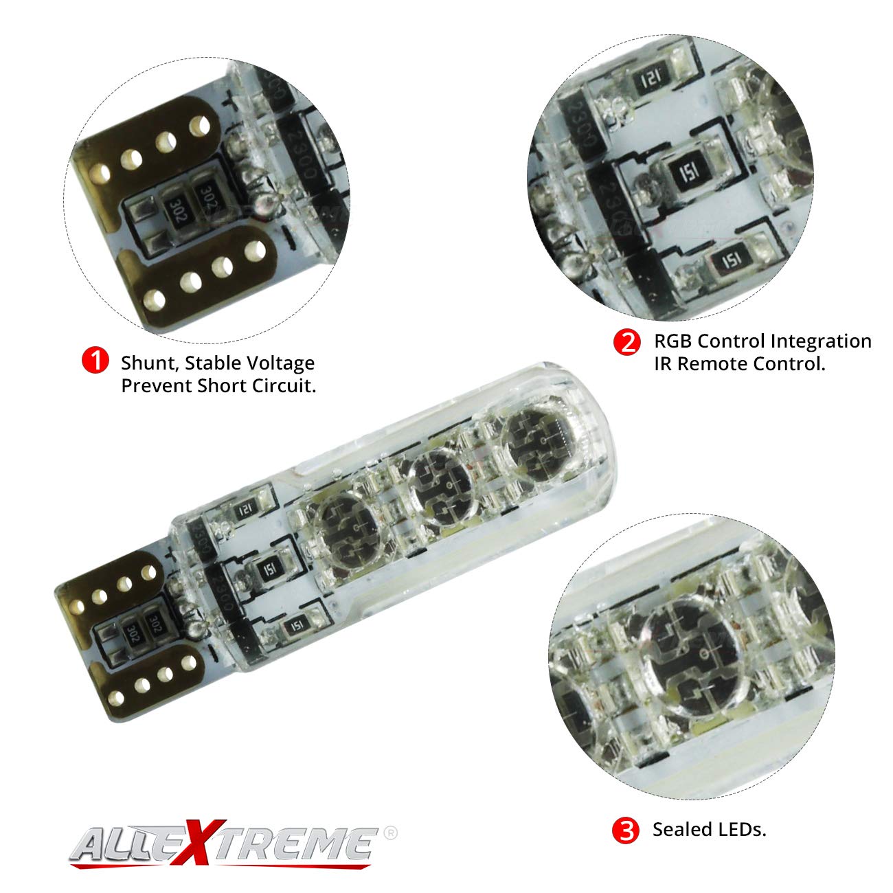 RGB Car Interior Parking Bulb 6SMD Multicolour Light with Wireless Remote Control Ideal for Car Decoration (3W, RGB, 2 PCS) - View 4 of 5