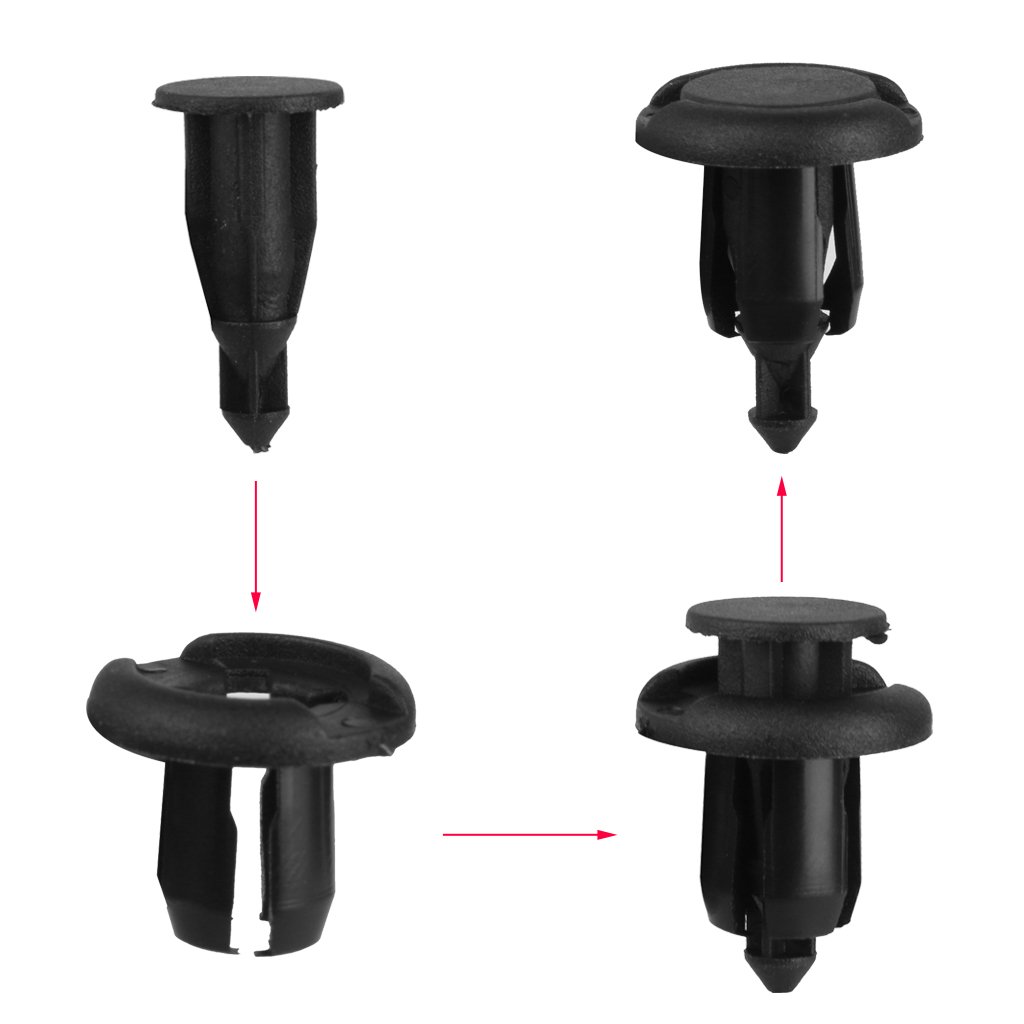 generic Nylon Push-Type Rivet Bumper Fender Clips for Honda 91503-sz3-003 (Black)- 30pcs - View 4 of 5