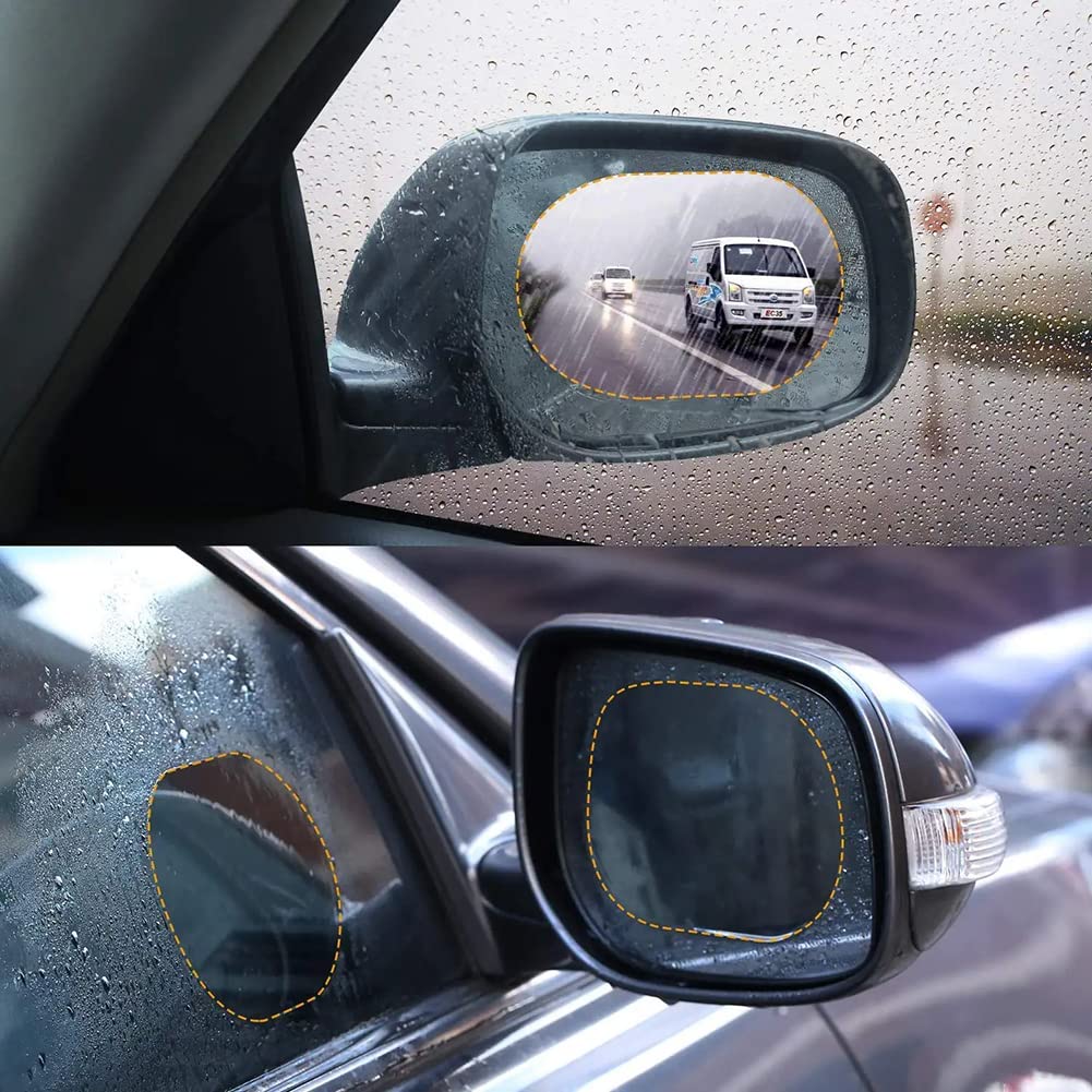 Bowiemall 2 Pcs Car Rearview Mirror Film Rainproof Waterproof Mirror Film Anti Fog Nano Coating Car Film for Car Mirrors - View 2 of 4