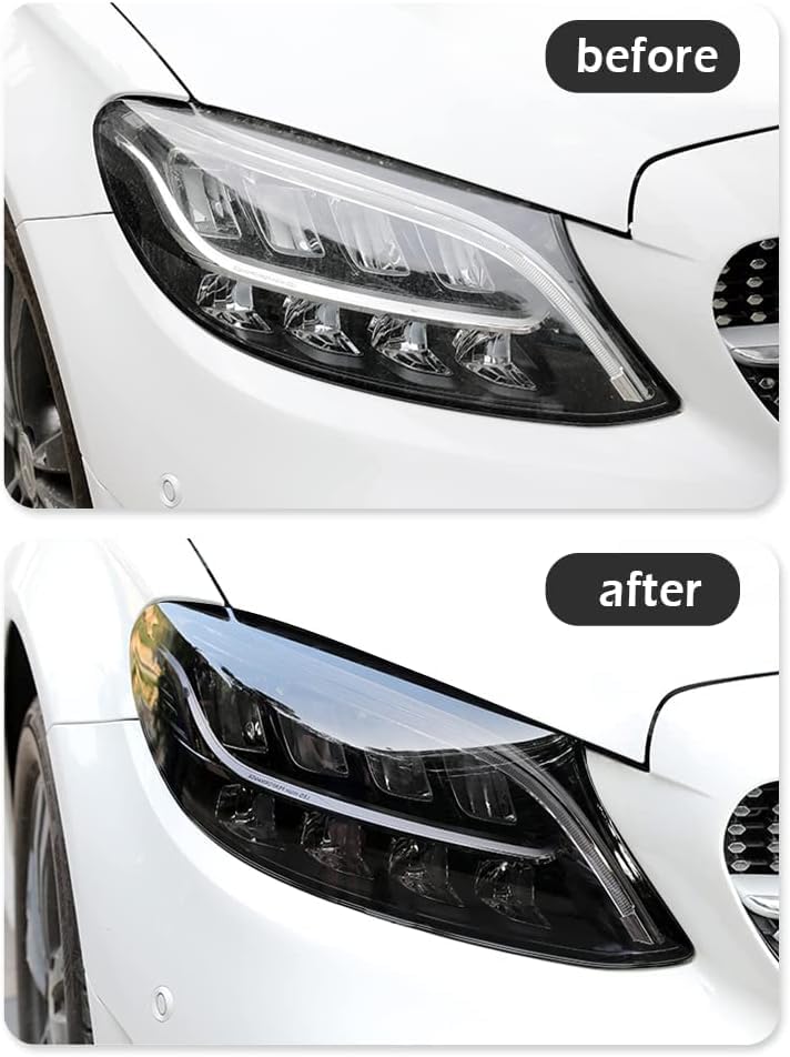 VENDORS Self Adhesive Car Bike Headlight Tint Headlight Auto Taillight Fog Light Vinyl Smoke Film Sheet Sticker Cover Cuttable (12" x 48" Inch, Smoke Tint) - View 3 of 4