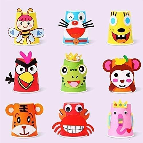Crafts Paper Cups Art Kit Kids Crafts Art Toys DIY Crafts Toys for Kids Children 12 pcs Paper Cup and 12 pcs Stickers, learning toy (Model A) - View 4 of 4