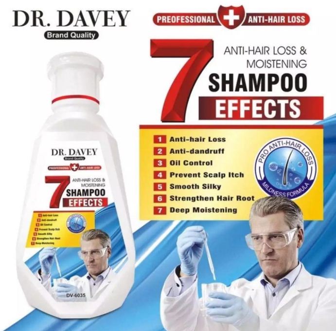 DR. DAVEY Brand Quality Preofessional Anti-Hair Loss and Moistening shampoo 7 Effects. (450ml) - View 3 of 5