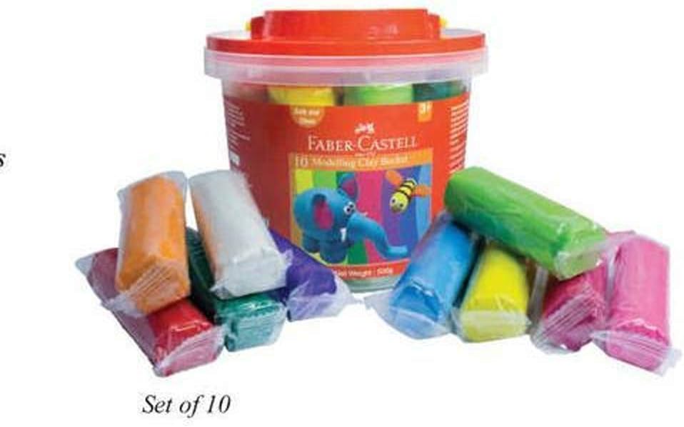 Faber-Castell Modelling Clay 500gm 10 Colors X 50gm In A Plastic Bucket, 120841, Multi Color - View 3 of 4