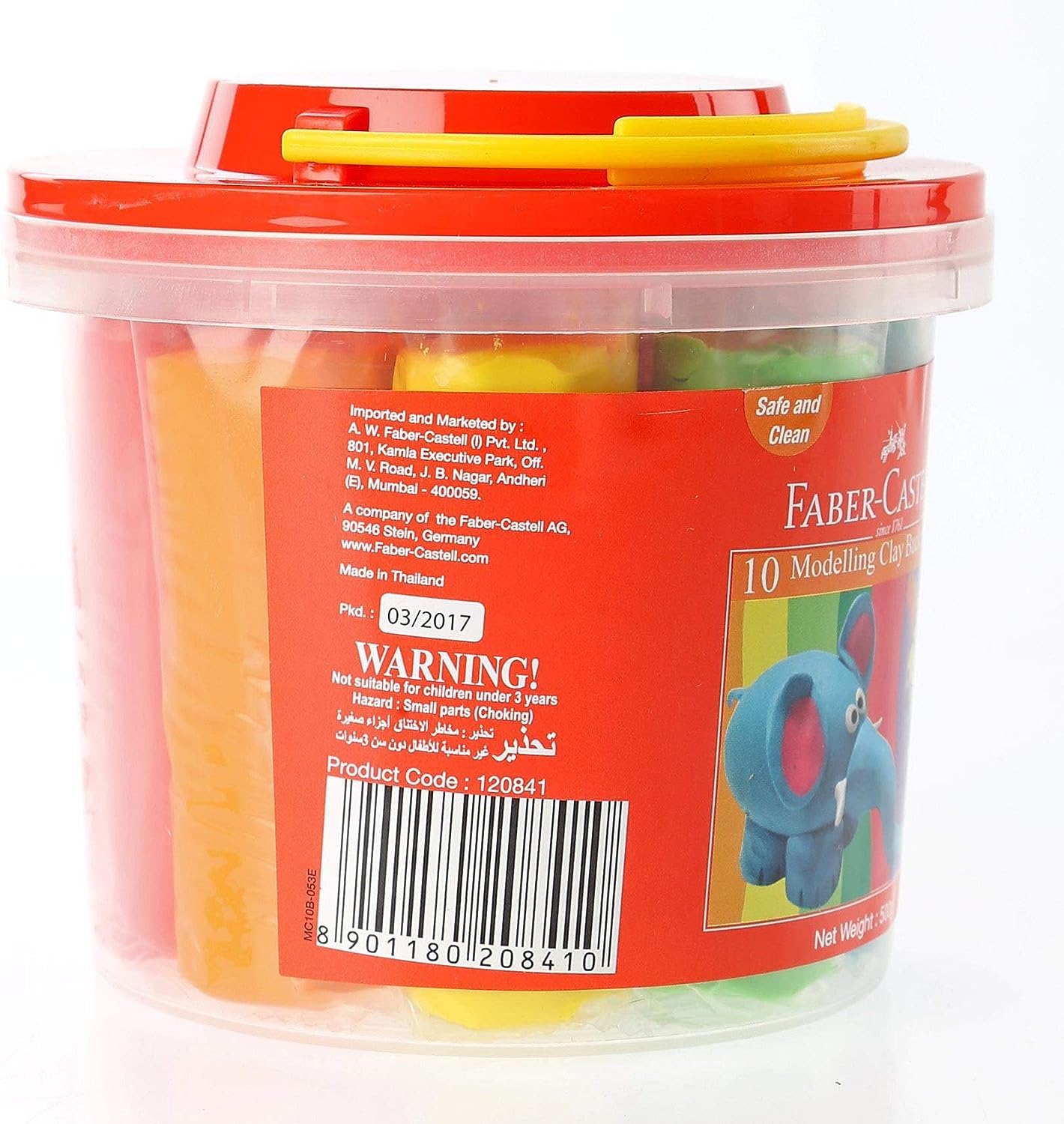 Faber-Castell Modelling Clay 500gm 10 Colors X 50gm In A Plastic Bucket, 120841, Multi Color - View 4 of 4