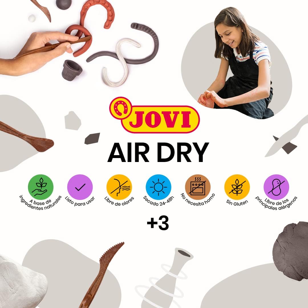 Jovi 08608-3000 Modelling Paste 250GR WHT Air Dry Clay, White - View 4 of 4