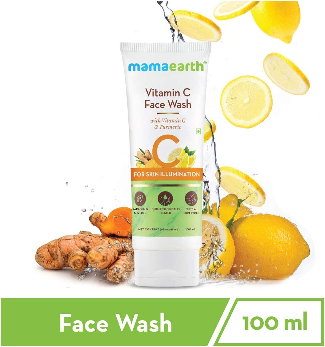 Mamaearth Vitamin C Face Wash with Vitamin C and Turmeric for Illumination Best For Dry | Oily | Sensitive | Normal Skin (100 ML) - View 2 of 4