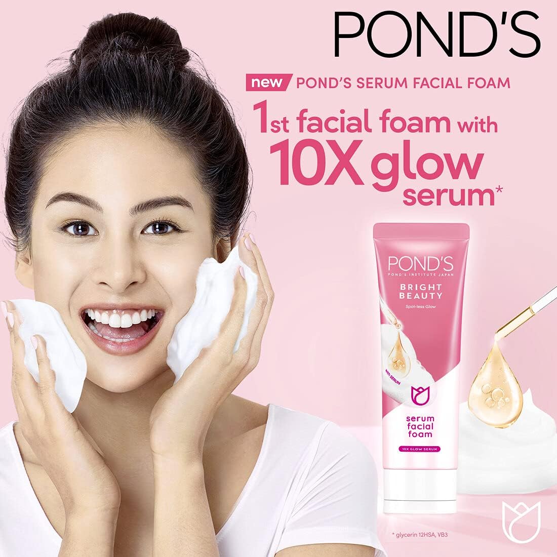 Pond's Bright Beauty Serum Facial Foam with Vitamin B3 Spotless Glow for Brighter, Glowing Skin, 100 gm - View 3 of 3