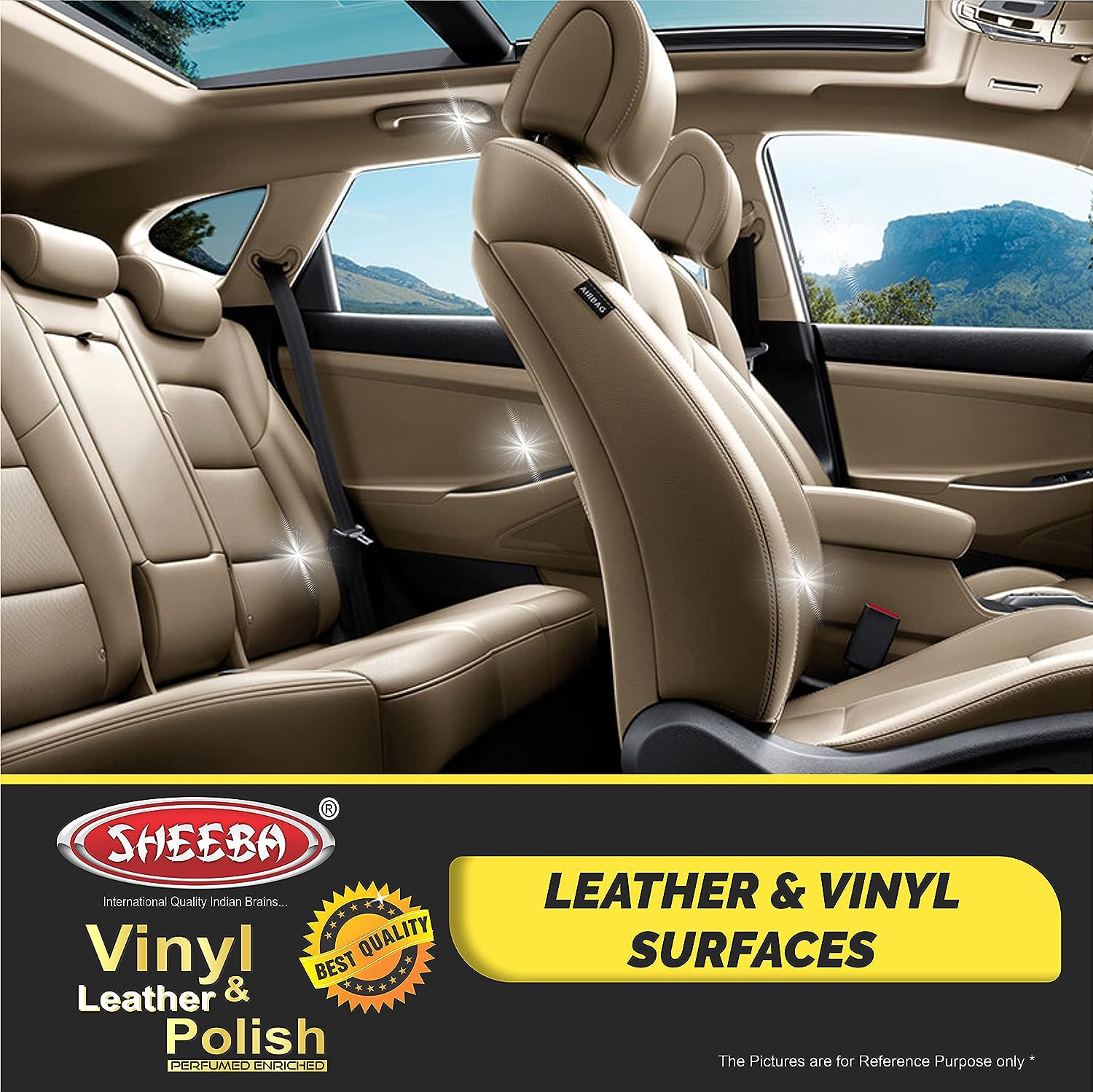 SHEEBA Vinyl & Leather Polish Conditioner Restorer Protectant for Long Lasting Shine. A Complete Car Dashboard Polish & Leather Vinyl Seats & Interior Surface Care 200 mL (SLVOM0371) - View 2 of 4