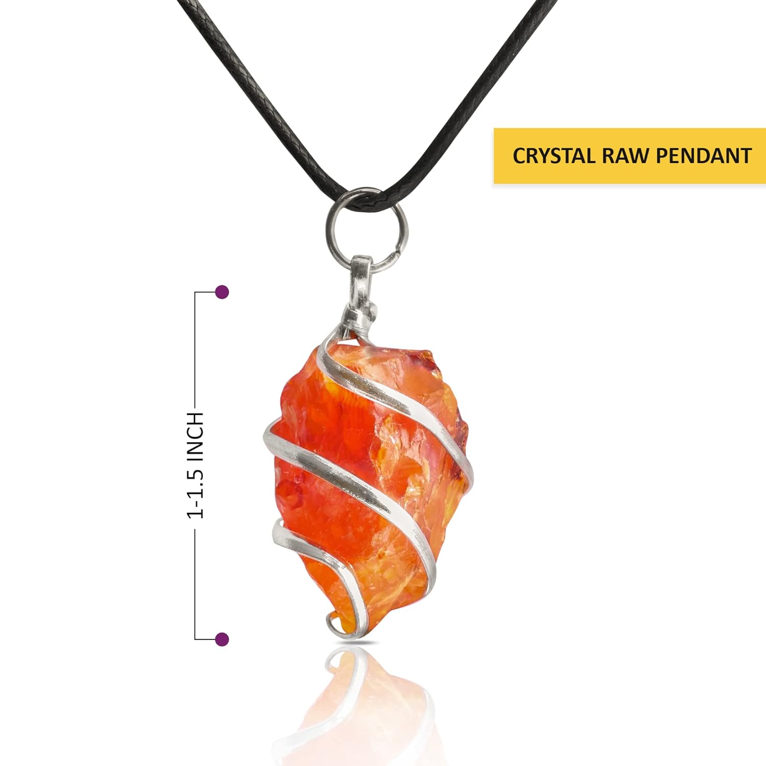 SUBABHIY Crystal Pendant, Healing Crystal Pendant, Unisex Pendant, Crystal Pendant Healing, Chakra Healing Pendant, Crystal Chain Necklace, Crystal Locket (Raw,Rough Crystal) - View 2 of 6