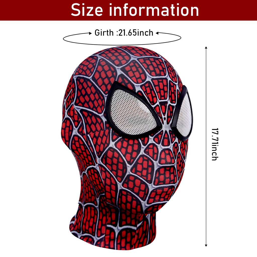 Fancyku® 3D Spider-Man Mask, Spiderman Masks Spider Man Cosplay Costumes Superhero Lenses, Superhero Costume Mask for Adult Kids, Role Play Superhero Masks for Halloween Masquerade Cosplay - View 4 of 4