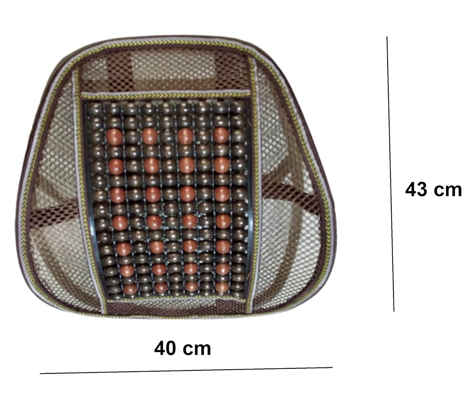 Q1 Beads Wooden Beads Back Rest/Lumbar Support Cushion with Elastic &amp; Belt Suitable for Chair/Car/Sofa/Truck (1 Pc, Brown) - View 6 of 6