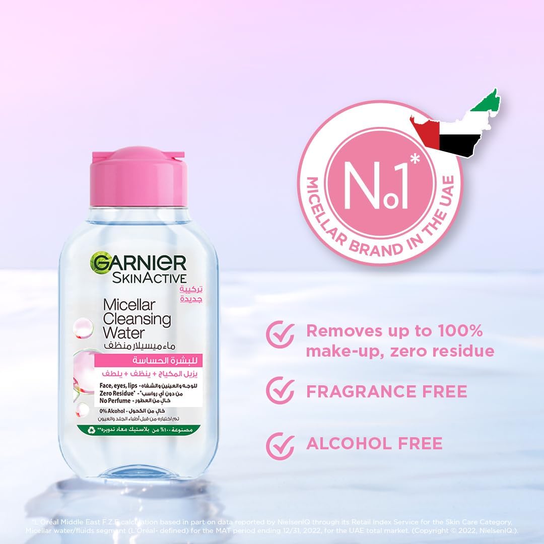 Garnier All-in-One Micellar Cleansing Water, Removes Makeup, Cleanses and Soothes Skin, No Rinse Off, SkinActive, 100ml - View 4 of 5