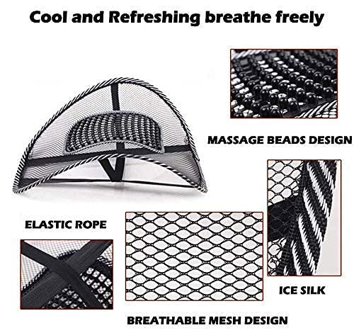 BINSBARRY Ventilation Back Rest with Lumbar Support Mesh Cushion Pad, Universal Back Lumbar Support Chairs for Office Chair, Home, Car, Seat to Relieve for Pain (Back Support) NUZ - View 6 of 6