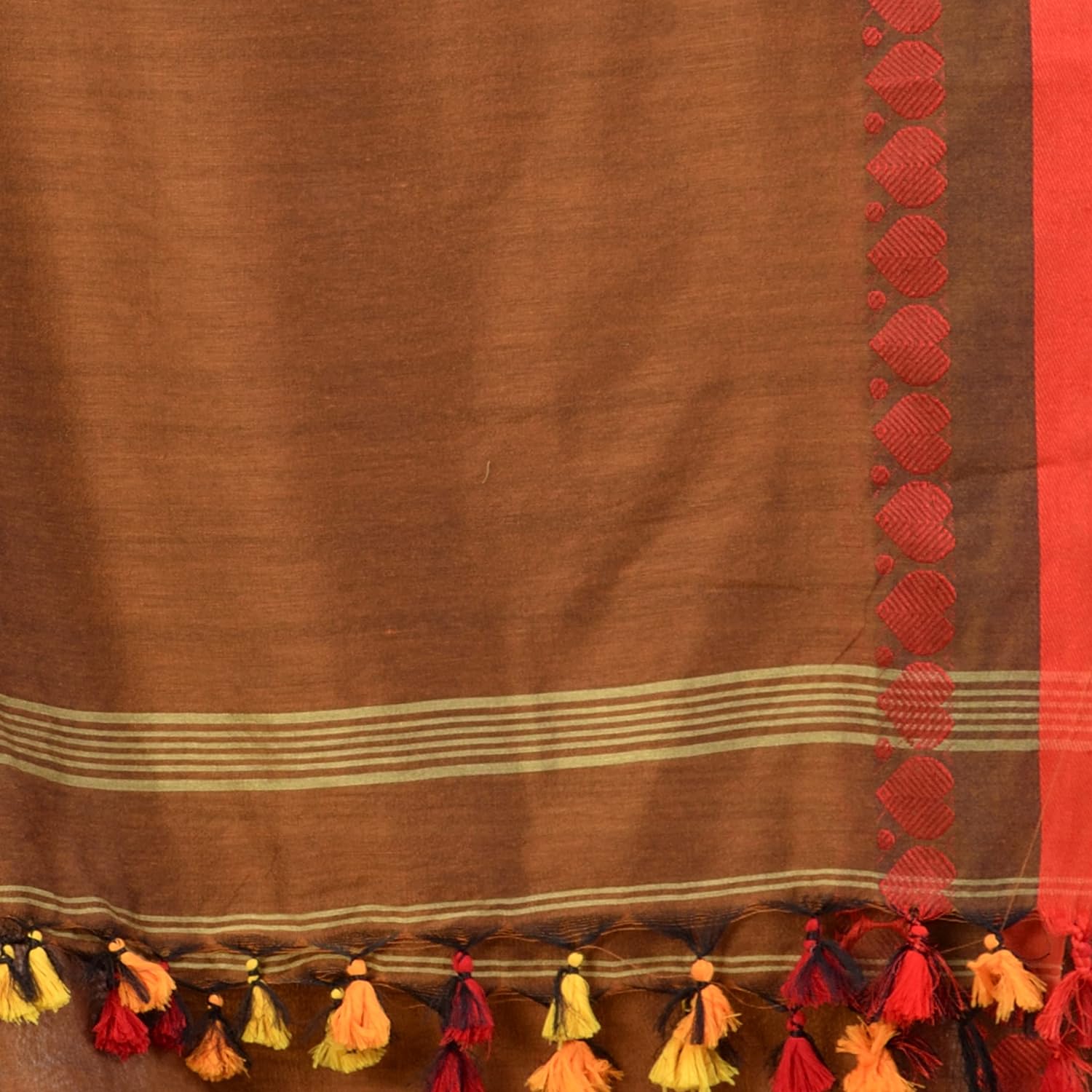 TANTLOOM Tantaloom Women's Traditional Bengali Tant Handloom Cotton Saree Fever of Love Design With Blouse Piece - View 5 of 6