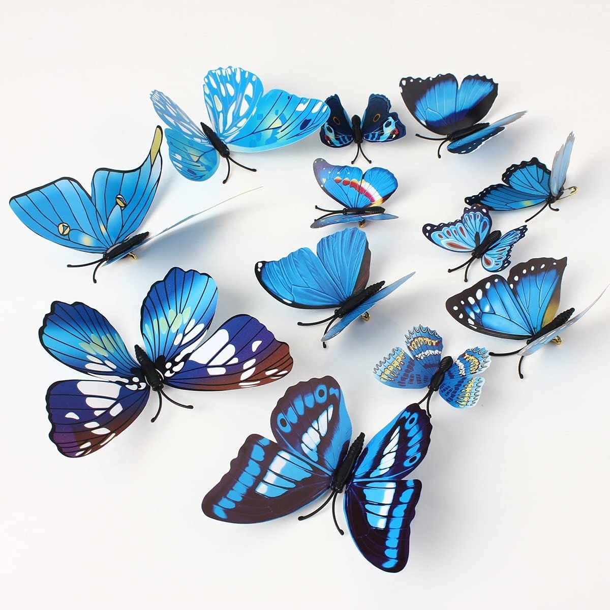 Xtore ® Plastic 3D Home Build Beautiful Butterfly with Sticking Pad (Ocean Blue) -Set of 12 - View 2 of 5