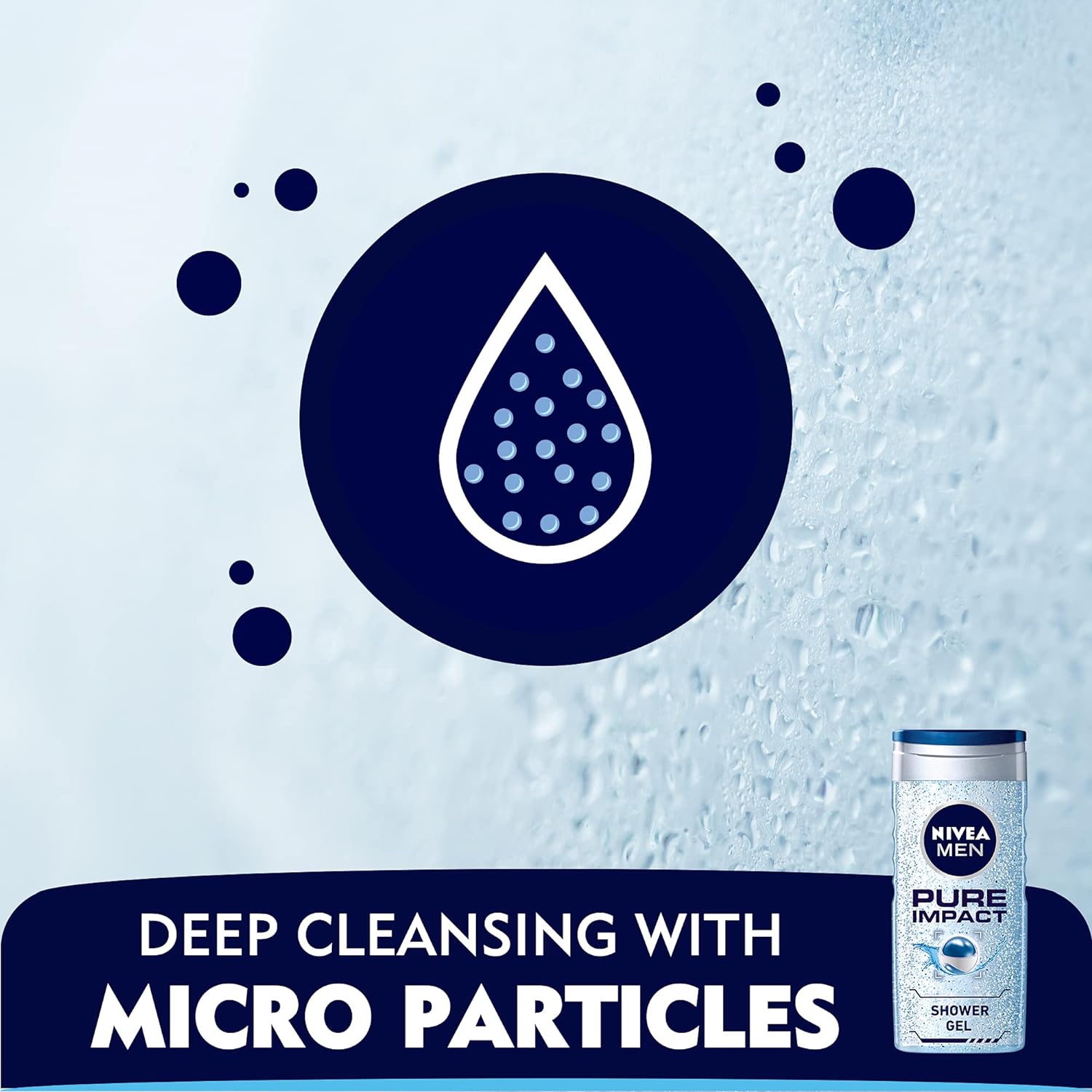 NIVEA MEN 3in1 Shower Gel Body Wash, Pure Impact Fresh Scent, 250ml - View 5 of 5