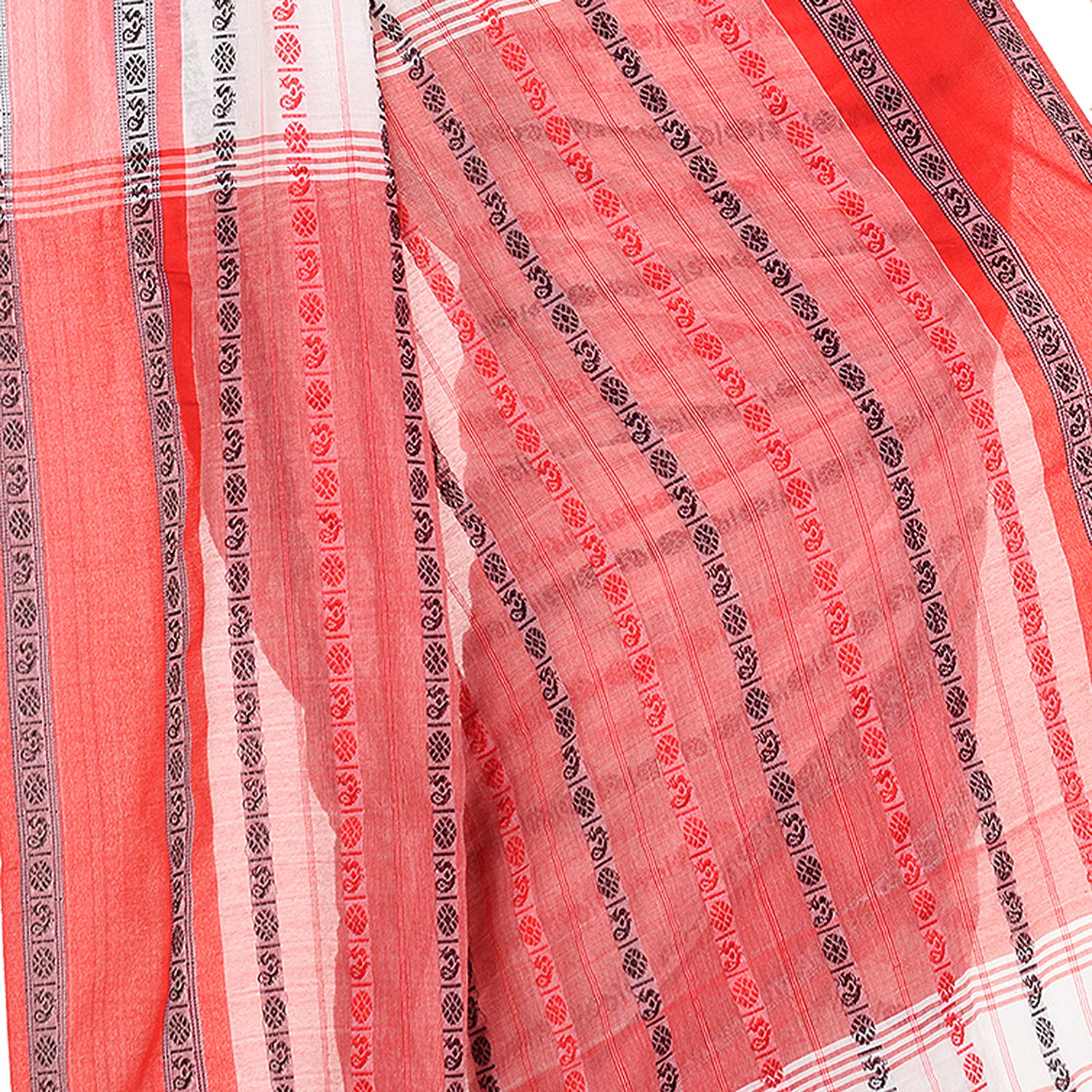 TANTLOOM Women`s Traditional Bengali Bengamuri Pure Handloom Cotton Saree With Blouse Piece - View 4 of 6