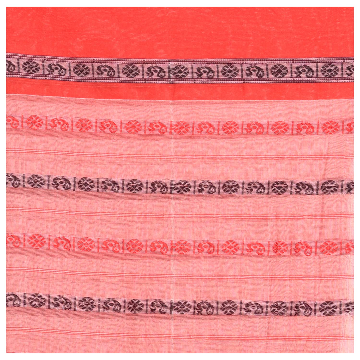 TANTLOOM Women`s Traditional Bengali Bengamuri Pure Handloom Cotton Saree With Blouse Piece - View 5 of 6