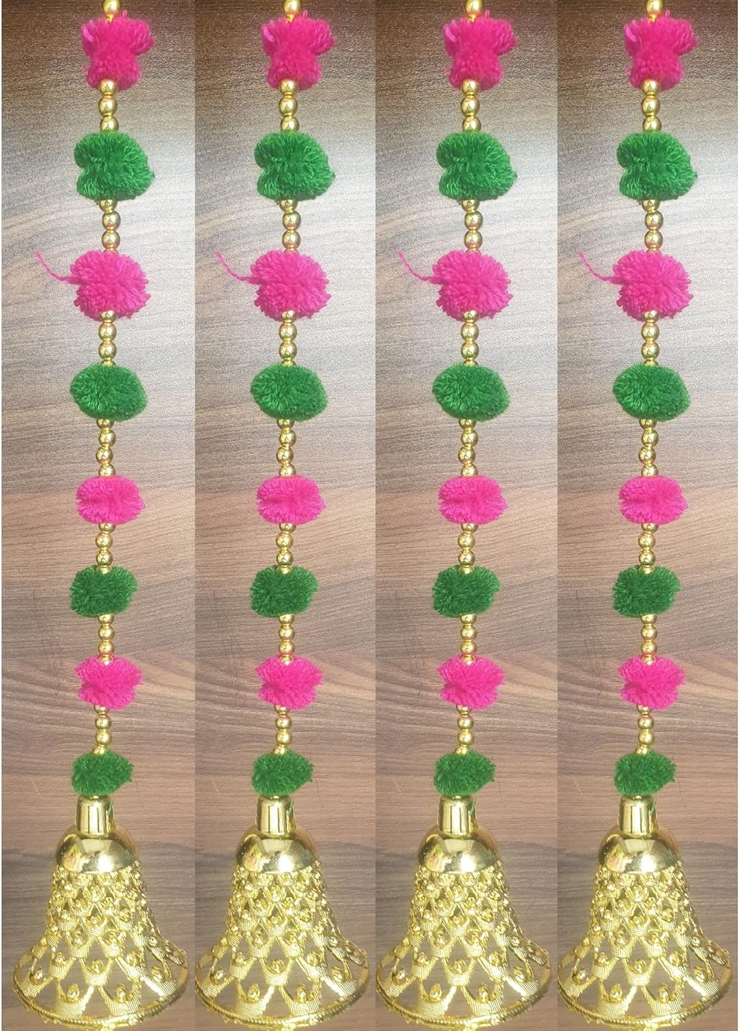 Khadgatta Handicrafts Pom Pom Hanging Latkan for Party, Wedding, Christmas, Home, Main Door Bandarwar Decoration item (Height :- 5FT) (Pack of 4) - Related product