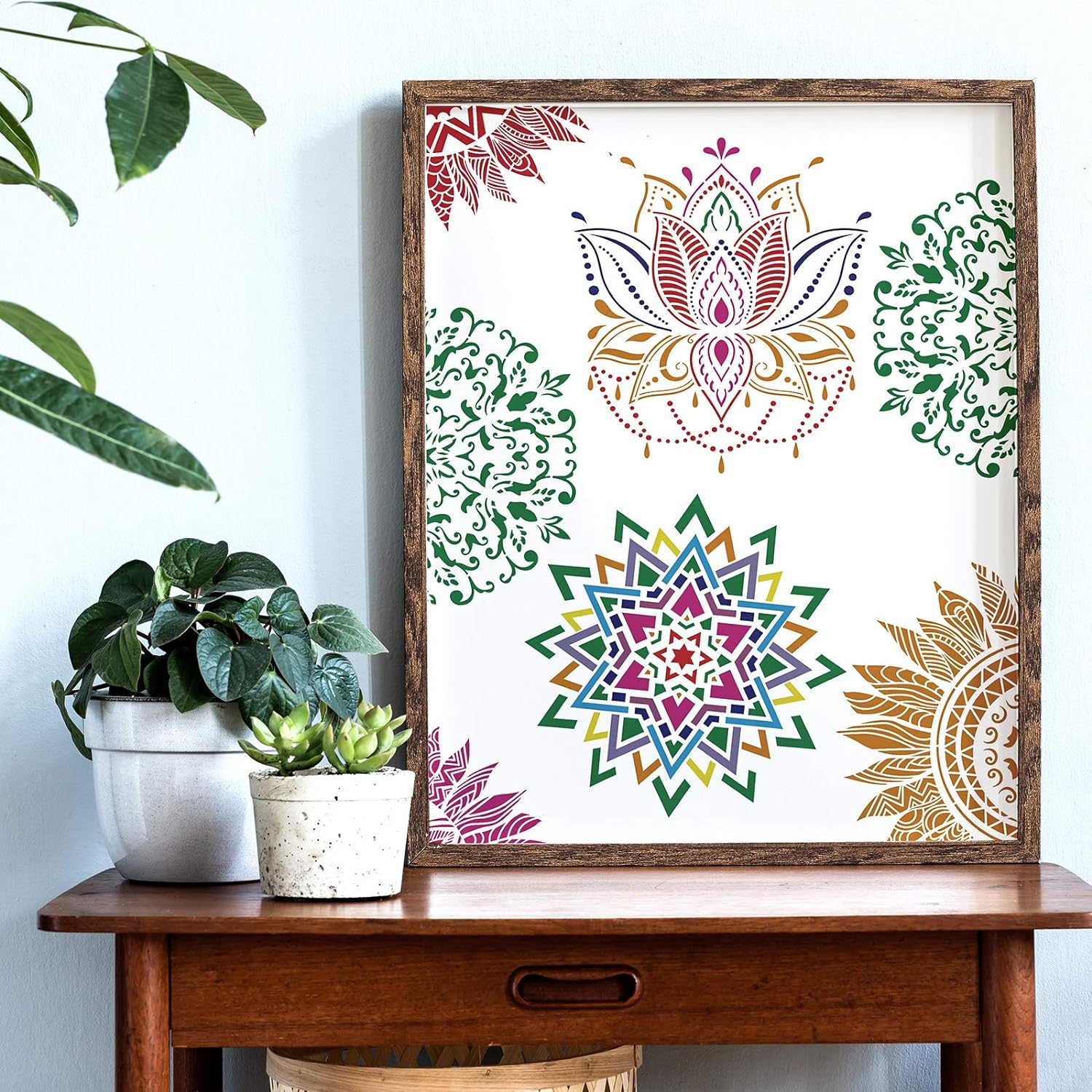 Zonon 12 Pieces Large Reusable Mandala Stencil Painting On Wood Diy Design 12 Inch Templates Scrapbooking Painting For Wall|Furniture|Canvas|Paper|Fabric|Decoration SAM - View 3 of 4