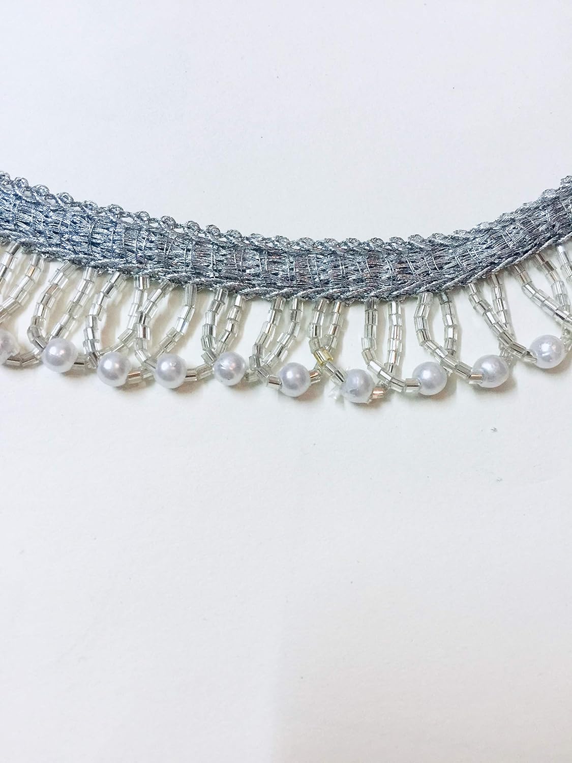 EERA FASHION ICING PRIVATE LIMITED Silver Sequence Lace 9 Meter For Dresses,Crafts,Home Decor - View 4 of 5