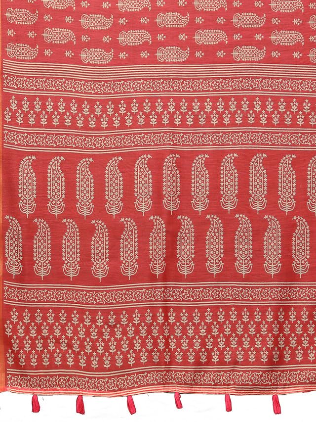 SIRIL Women's Printed Zari Patta Poly Cotton Saree with Unstitched Blouse Piece - View 6 of 6