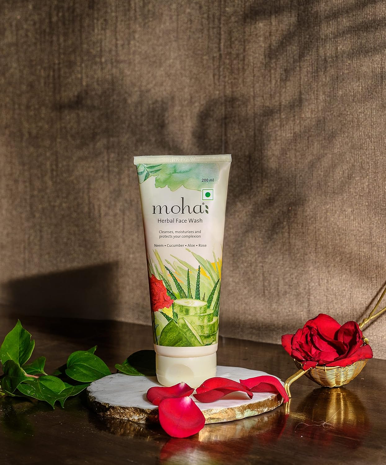 moha: Herbal Face Wash 100 ML X 1 | Face Wash With Goodness Of Neem, Aleovera, Cucumber, Rose &amp; Yashtimadhu Which Keep Skin Healthy, Soft &amp; Glowing, For All Skin Type, 100ml - View 5 of 5