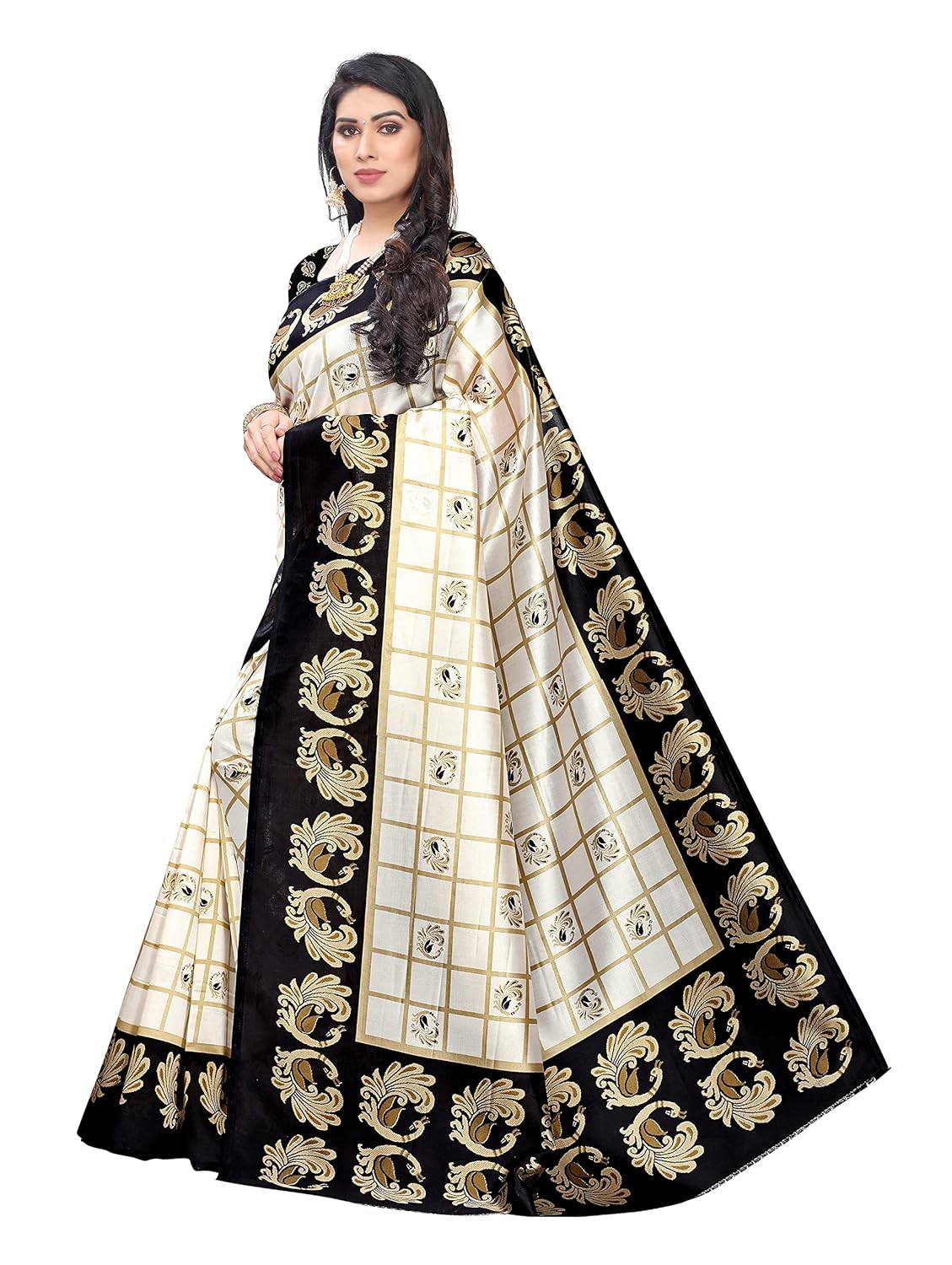 PISARA Women's Banarasi Art Silk Saree With Unstiched Blouse Piece - View 2 of 4