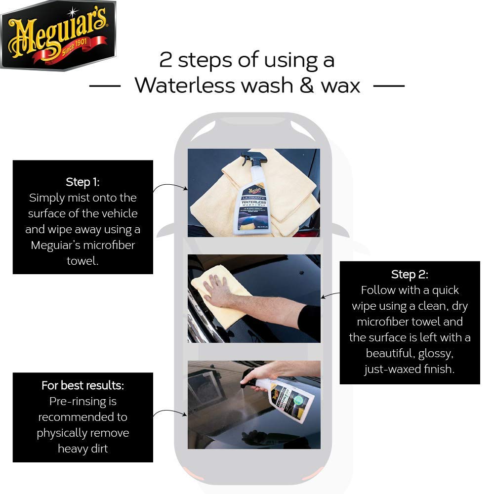 Meguiar's Ultimate Car Waterless Wash &amp; Wax Shampoo | Spot Free wash &amp; Long Lasting Glossy Finish Without Water - View 2 of 4