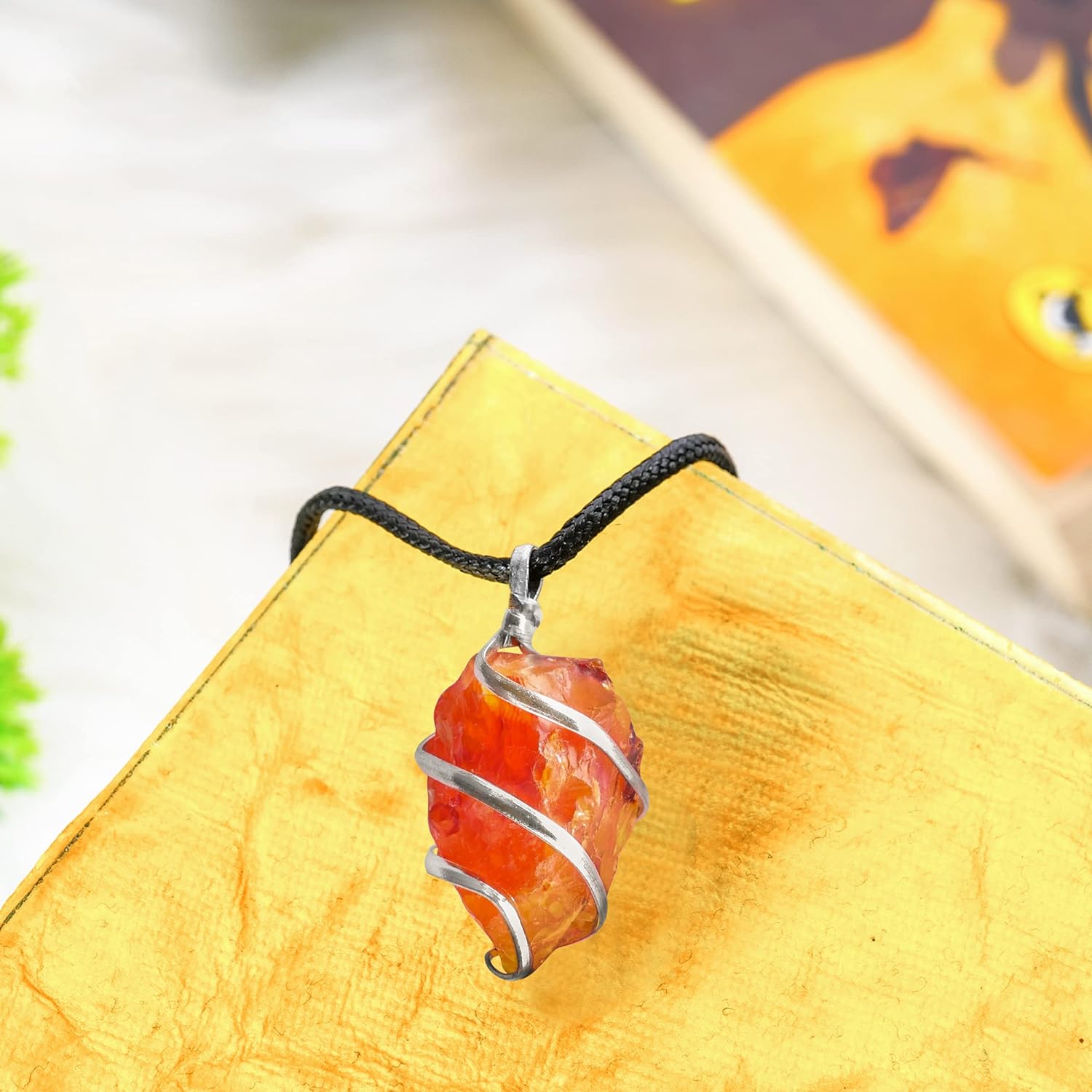 SUBABHIY Crystal Pendant, Healing Crystal Pendant, Unisex Pendant, Crystal Pendant Healing, Chakra Healing Pendant, Crystal Chain Necklace, Crystal Locket (Raw,Rough Crystal) - View 5 of 6