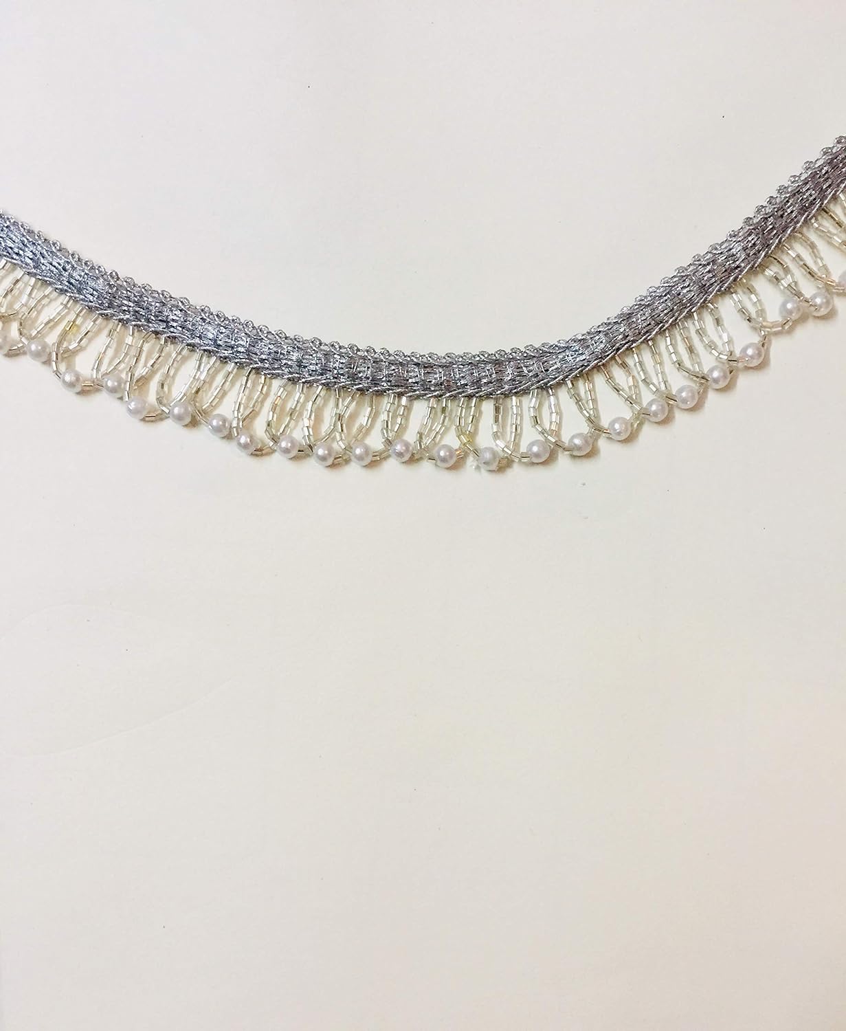 EERA FASHION ICING PRIVATE LIMITED Silver Sequence Lace 9 Meter For Dresses,Crafts,Home Decor - View 5 of 5