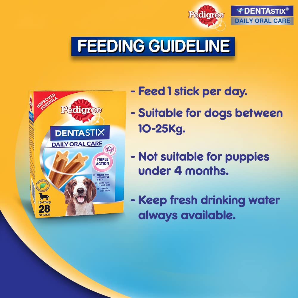 Pedigree Dentastix Dog Treat Oral Care For Adult Medium Breed (10-25 Kg), (28 Sticks) 720G Monthly Pack, Chicken - View 5 of 5