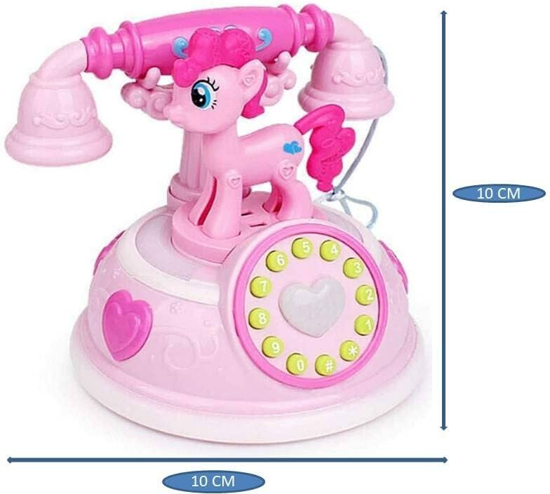 myhoodwink® Smart Old-Style Landline Toys Telephone for Kids Phone Small Phone Toy Musical Toys for Kids Smart Light Birthday Gifts for Boys &amp; Girls (Pink Color) - View 4 of 5
