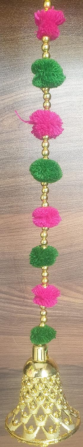 Khadgatta Handicrafts Pom Pom Hanging Latkan for Party, Wedding, Christmas, Home, Main Door Bandarwar Decoration item (Height :- 5FT) (Pack of 4) - View 4 of 4