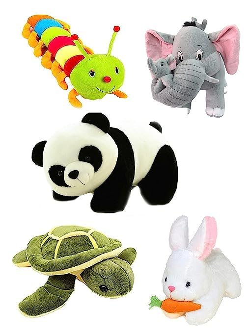 7 Stream Caterpillar, Rabbit, Panda, Elephant, Turtle Soft Toy, Baby Toys, Kids Toy, Soft Toy, Toy for Girl, Birthday Gift for Girl/Boys, Combo Pack of 5 - Related product