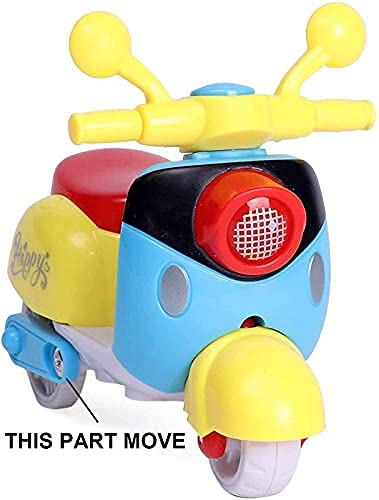 Ramus Mini Scooter Toys for Kids Toddlers Baby Boys Girls Adults Seat Model Toys Steering Wheel Car Toy Track, Mini Motorcycle Toy Pull Back (Random Colour) - View 3 of 4