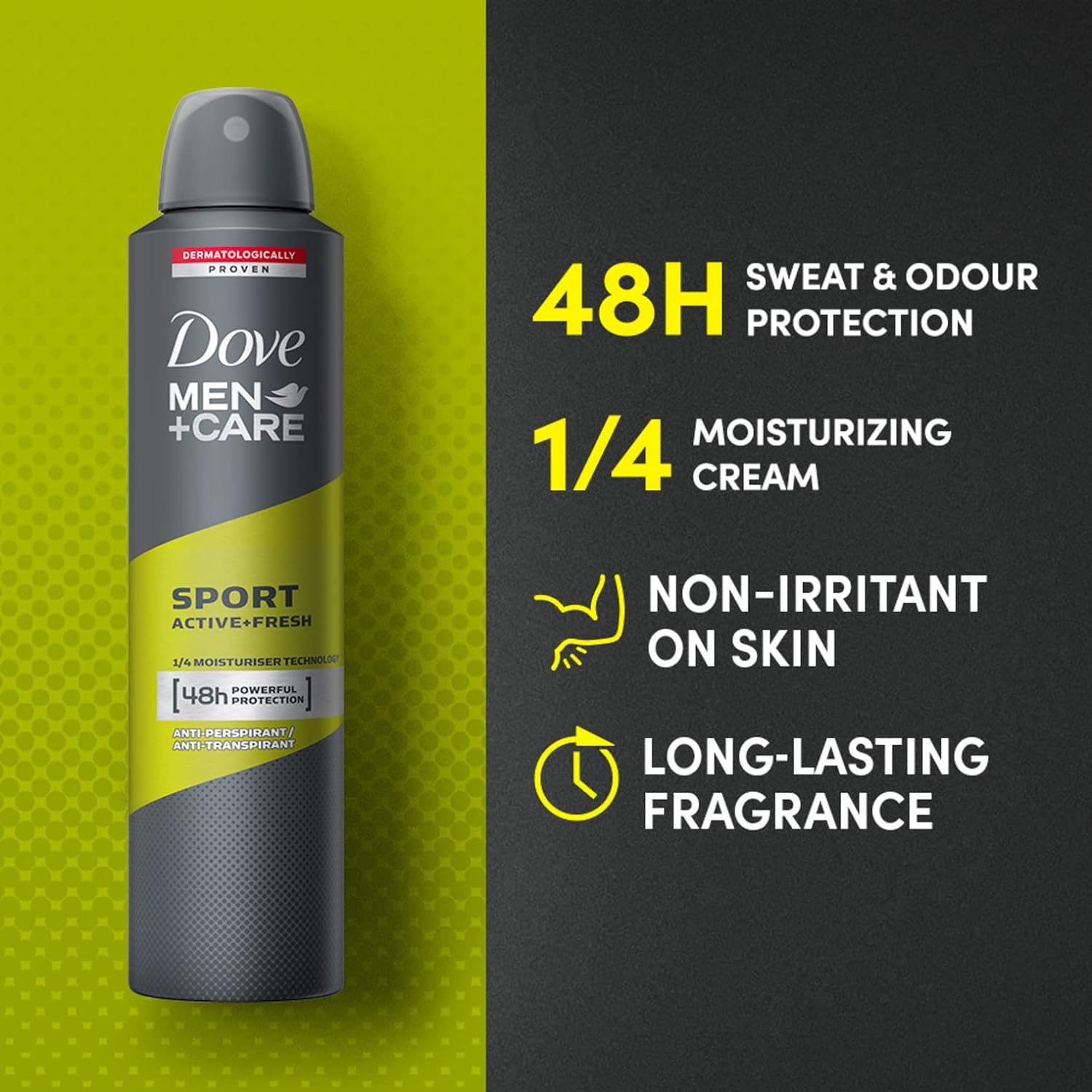 Dove Men+Care Sport Active+ Fresh Anti-perspirant Deodorant Aerosol, 250ml - View 3 of 5