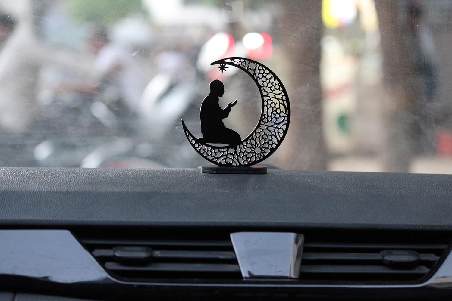 MH VILLA Eid Mubarak Muslim Ramadan Islamic Allah Car Decor for Car Dashboard Car Interior Decoration Accessories Decorative Showpiece for Desk Decoration,Moon Shape (DN-5) - View 5 of 6