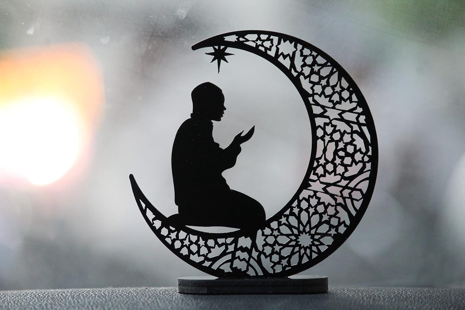 MH VILLA Eid Mubarak Muslim Ramadan Islamic Allah Car Decor for Car Dashboard Car Interior Decoration Accessories Decorative Showpiece for Desk Decoration,Moon Shape (DN-5) - View 6 of 6