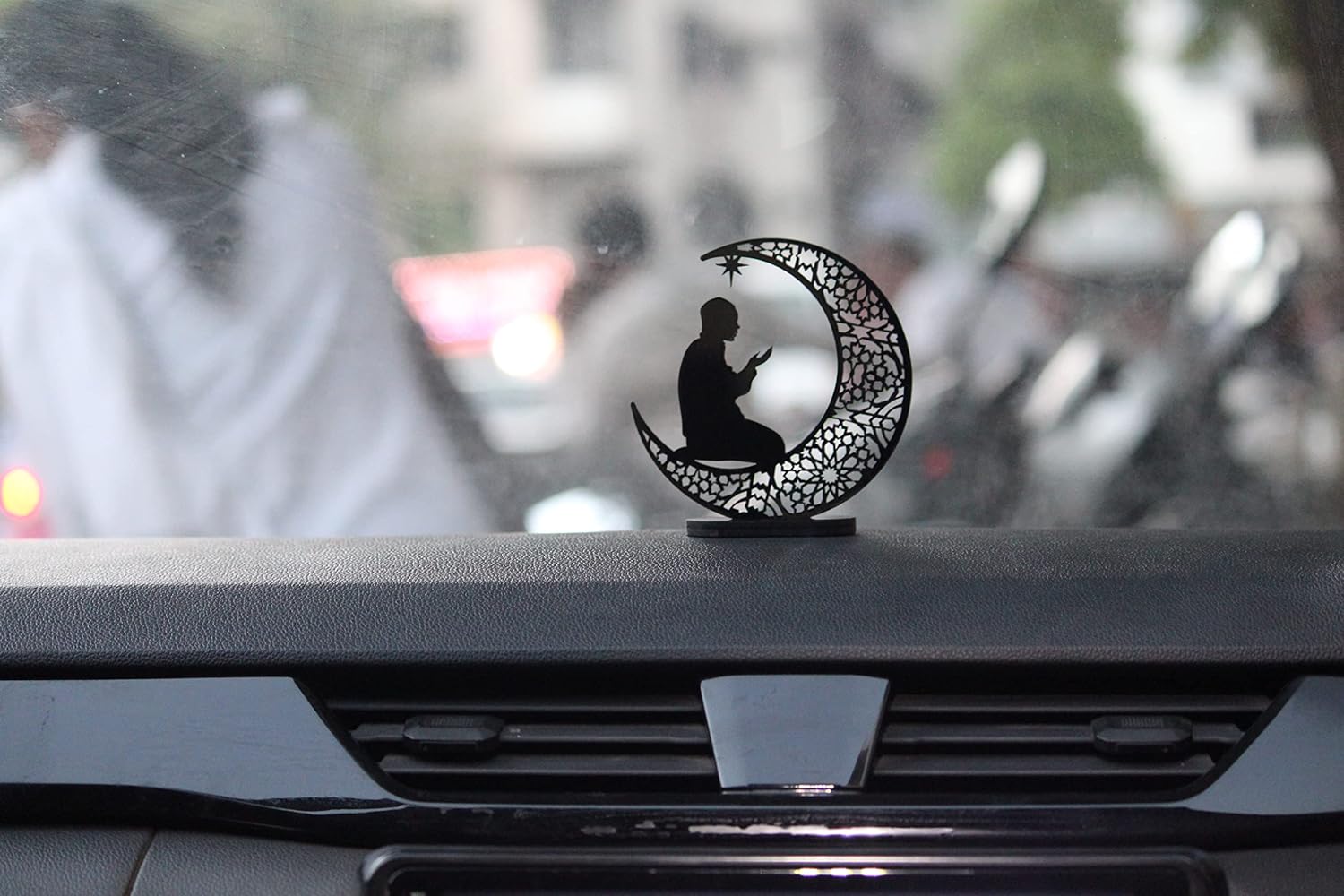 MH VILLA Eid Mubarak Muslim Ramadan Islamic Allah Car Decor for Car Dashboard Car Interior Decoration Accessories Decorative Showpiece for Desk Decoration,Moon Shape (DN-5) - View 2 of 6