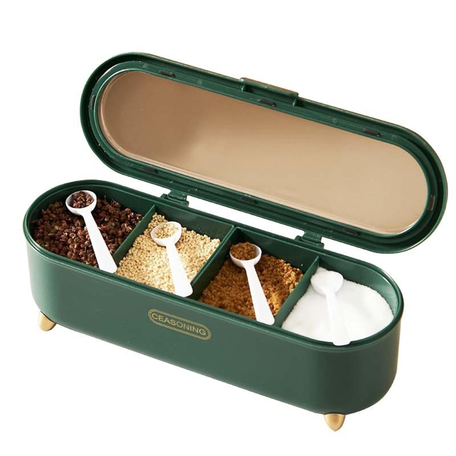 Cloyster Spice box kitchen household spice box jar combination set of seasoning box for 4-Compartment - Related product