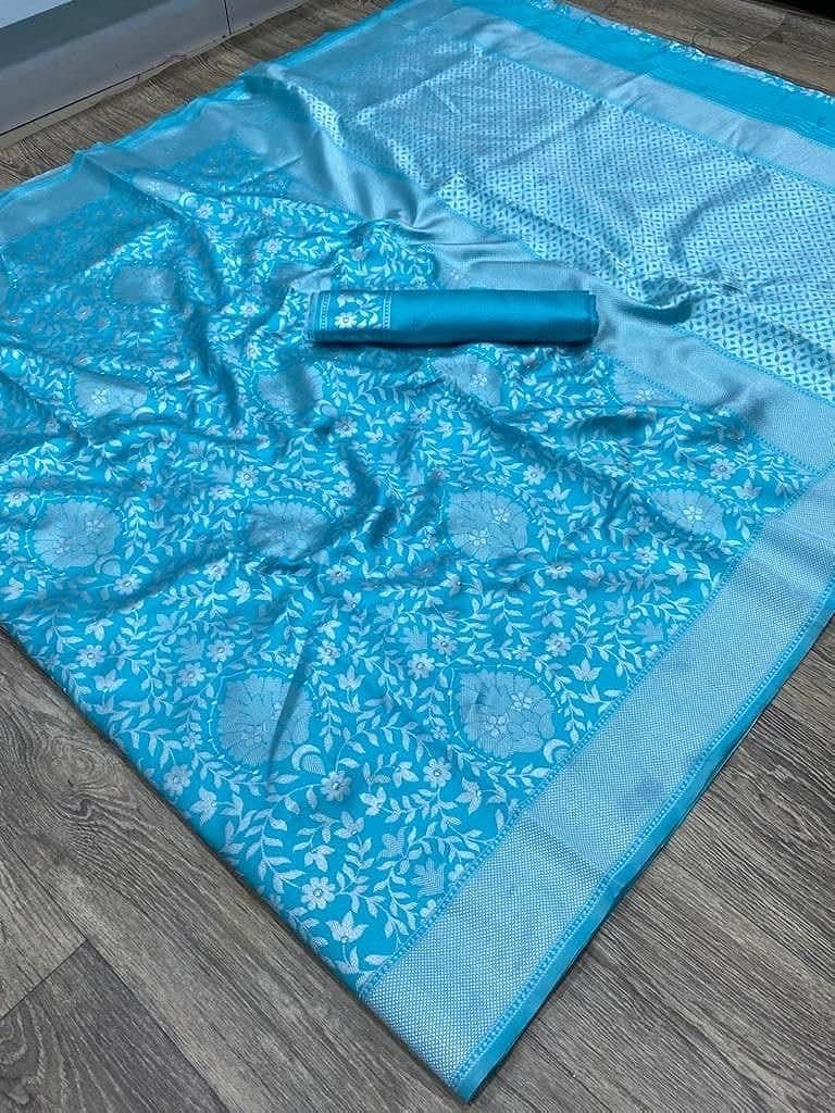Avantika Fashion Women's Amazing Kanjivaram Soft Lichi Silk Banarasi Saree With Blouse Piece - View 5 of 5