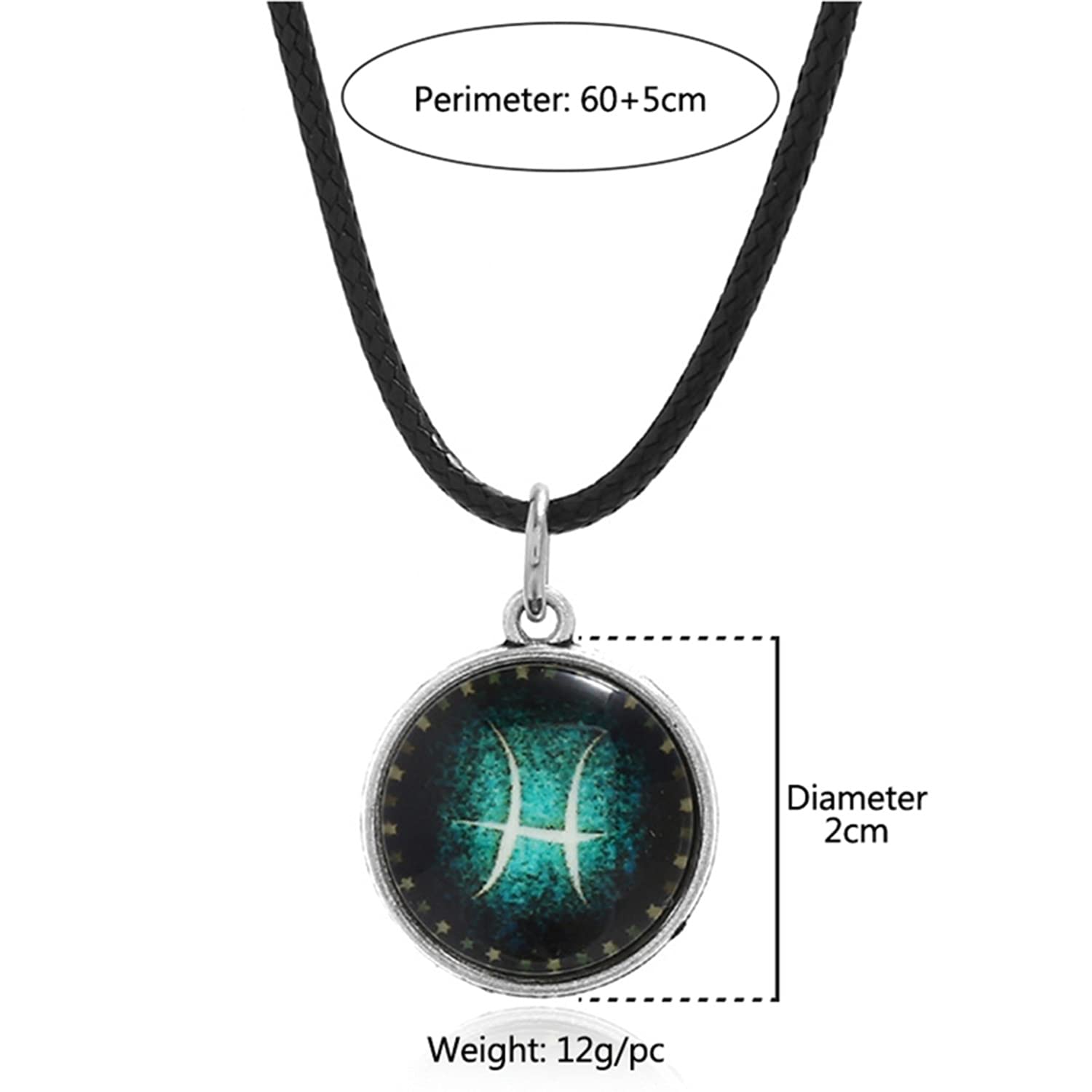 Young &amp; Forever Valentine Gift Constellation Luminious Glow in the Dark Necklace Zodiac Pendant Necklace Jewelry Fashion Horoscope Sign Astrology Zodiac Star Necklace - View 3 of 6