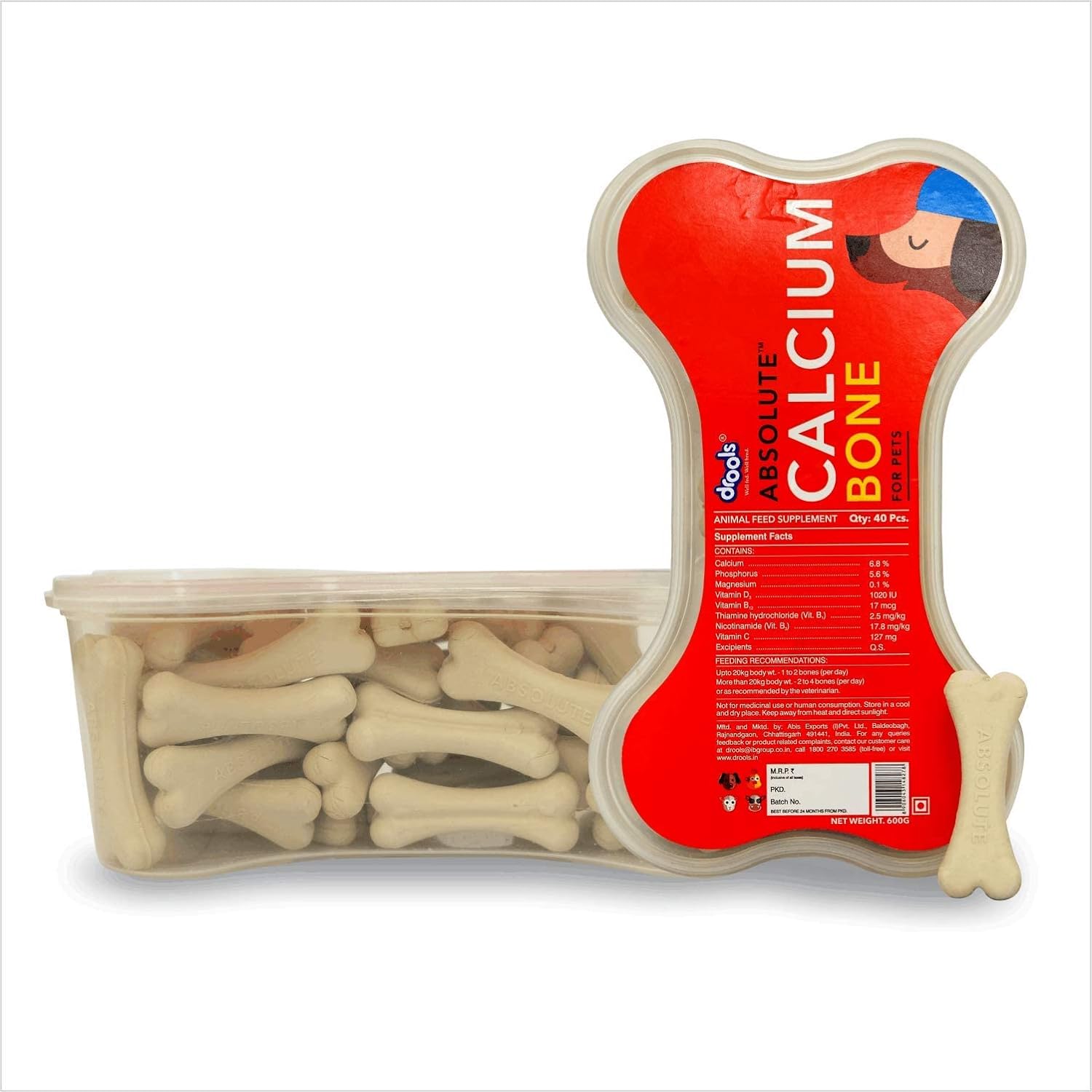 Drools Absolute Calcium Bone Jar, Dog Treats For All Life Stages - 40 Pieces (600g) - View 5 of 5
